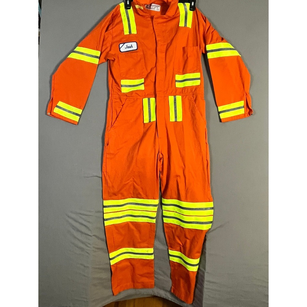 WearGuard Aramark Coveralls 42R Cotton Safety Orange Reflective Workwear Fair